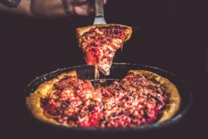 Gino's East Pizza, Finger Licking Foodie Tours, Chicago