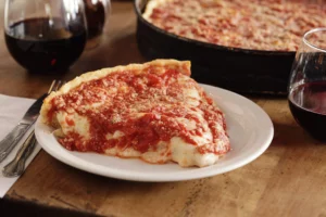 Lou Malnati's Pizza Slice, Finger Licking Foodie Tours, Chicago