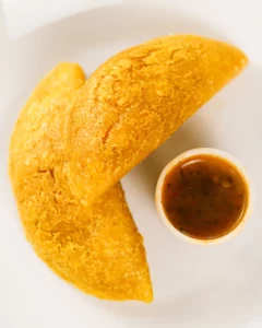 Colombian Empanadas with Spicy Sauce, Happy Vegan Bakers, Hialeah